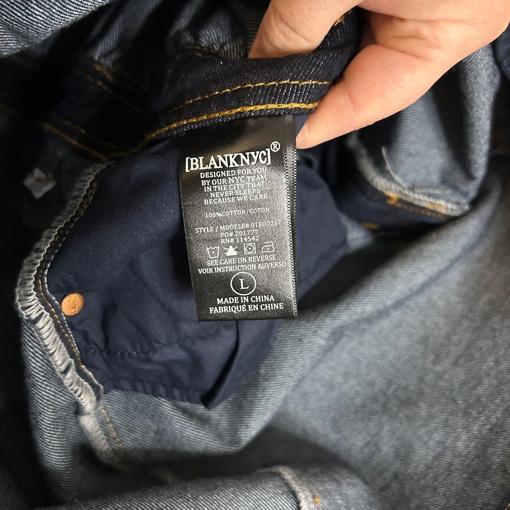 Blank NYC Dark wash Indigo Denim Mini Dress Large - Picture 6 of 13